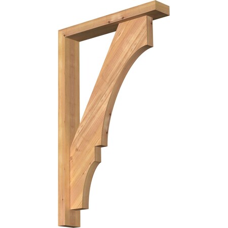 Ekena Millwork Balboa Block Smooth Bracket w/ Offset Brace, Western Red Cedar, 3 1/2"W x 20"D x 32"H BKT0402X20X32BOA05SWR